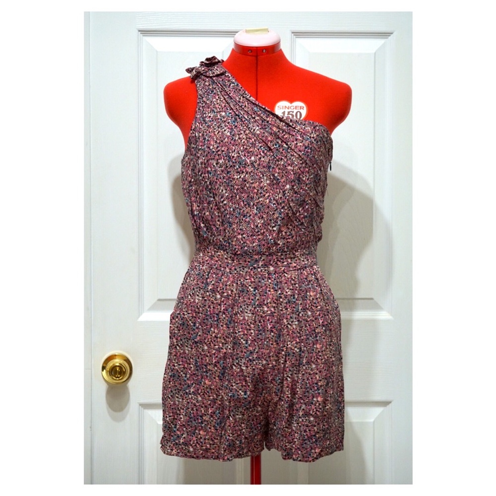 BCBG One-Shoulder Romper